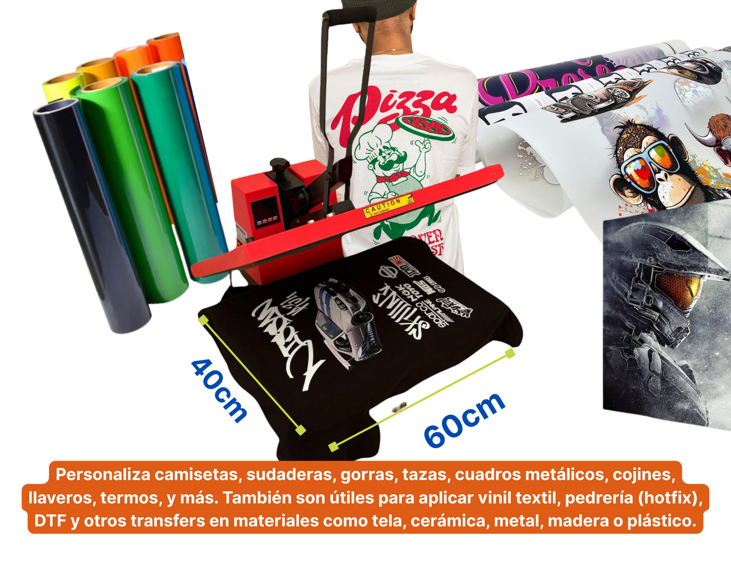 Plancha 40x60cm Base Fija Incluye MEGAPACK con +50mil diseños